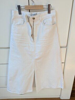 COS A-line White Jeans Skirt, size 6